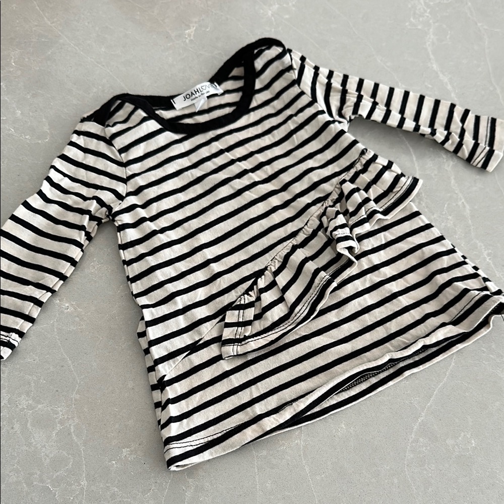 Striped Black and White babies dress